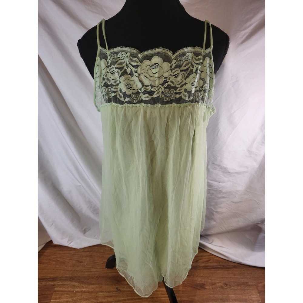 Vintage Artstocraft by Superior Spring Green Size Small Green Baby Doll Lingerie